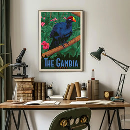 The Gambia Exotic Bird Travel Poster PosterGoat