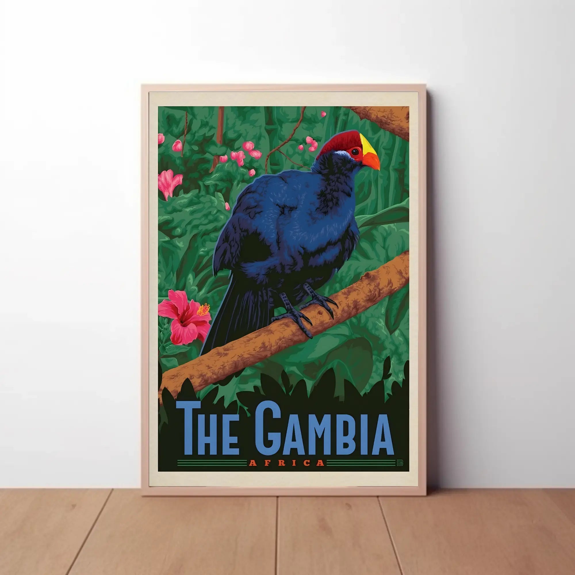 The Gambia Exotic Bird Travel Poster PosterGoat