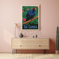 The Gambia Exotic Bird Travel Poster PosterGoat