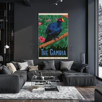 The Gambia Exotic Bird Travel Poster PosterGoat