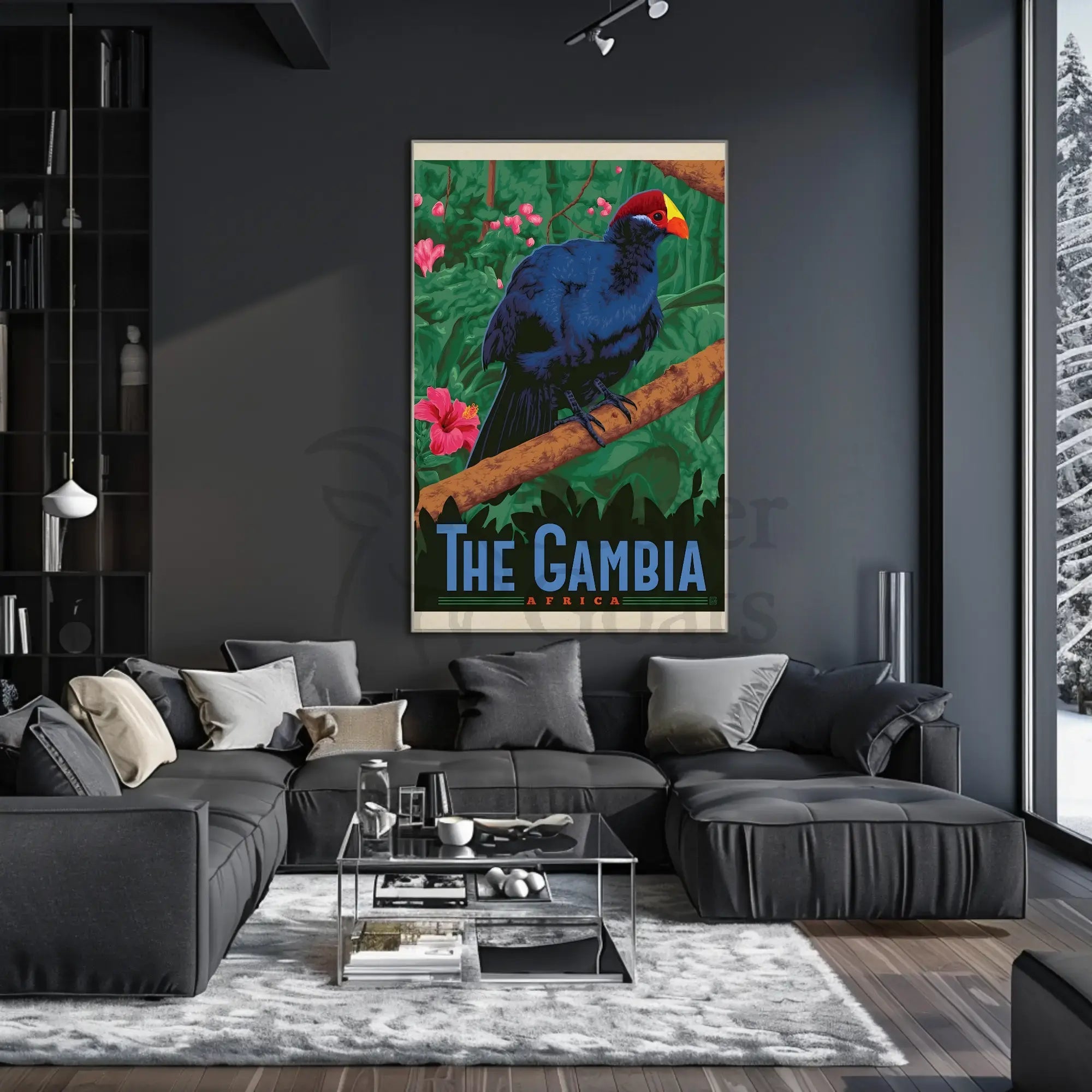 The Gambia Exotic Bird Travel Poster PosterGoat