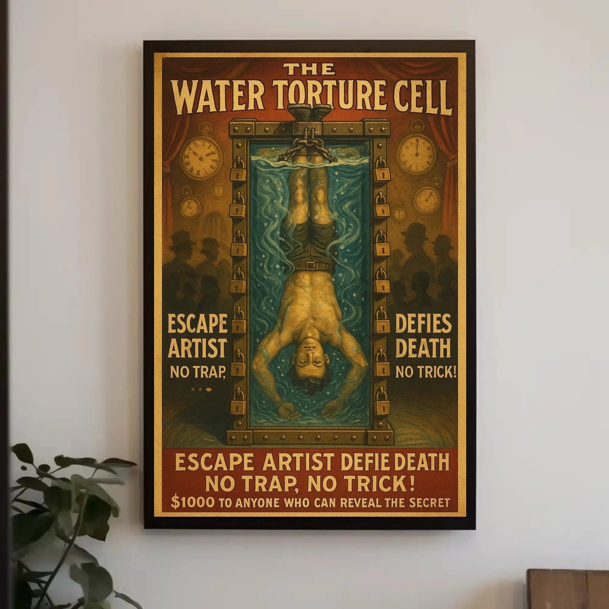 The Great Escape Artist Magic Show Vintage Poster PosterGoat