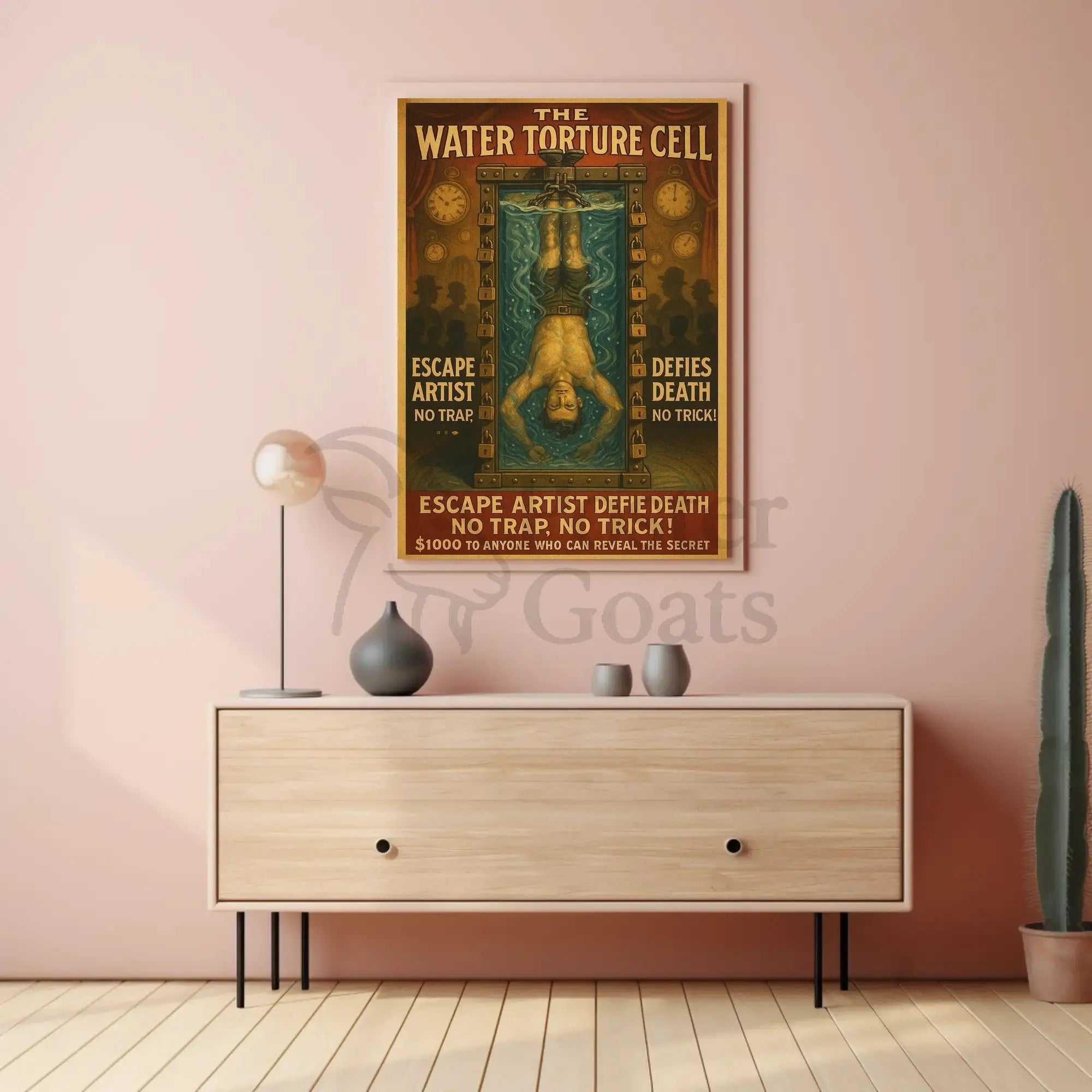The Great Escape Artist Magic Show Vintage Poster PosterGoat