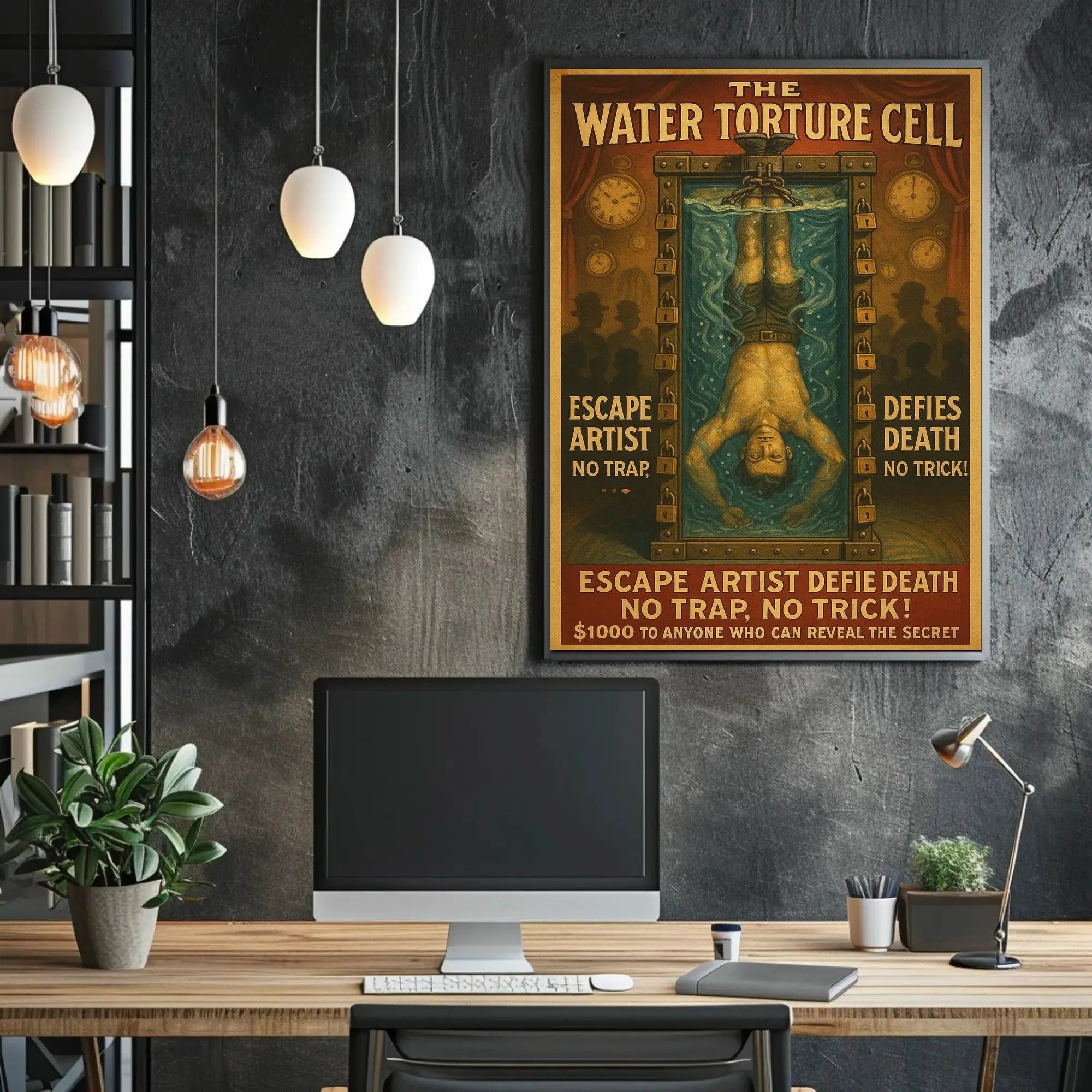 The Great Escape Artist Magic Show Vintage Poster PosterGoat