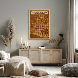 The Jazz Age Map – New Orleans Cultural Poster PosterGoat