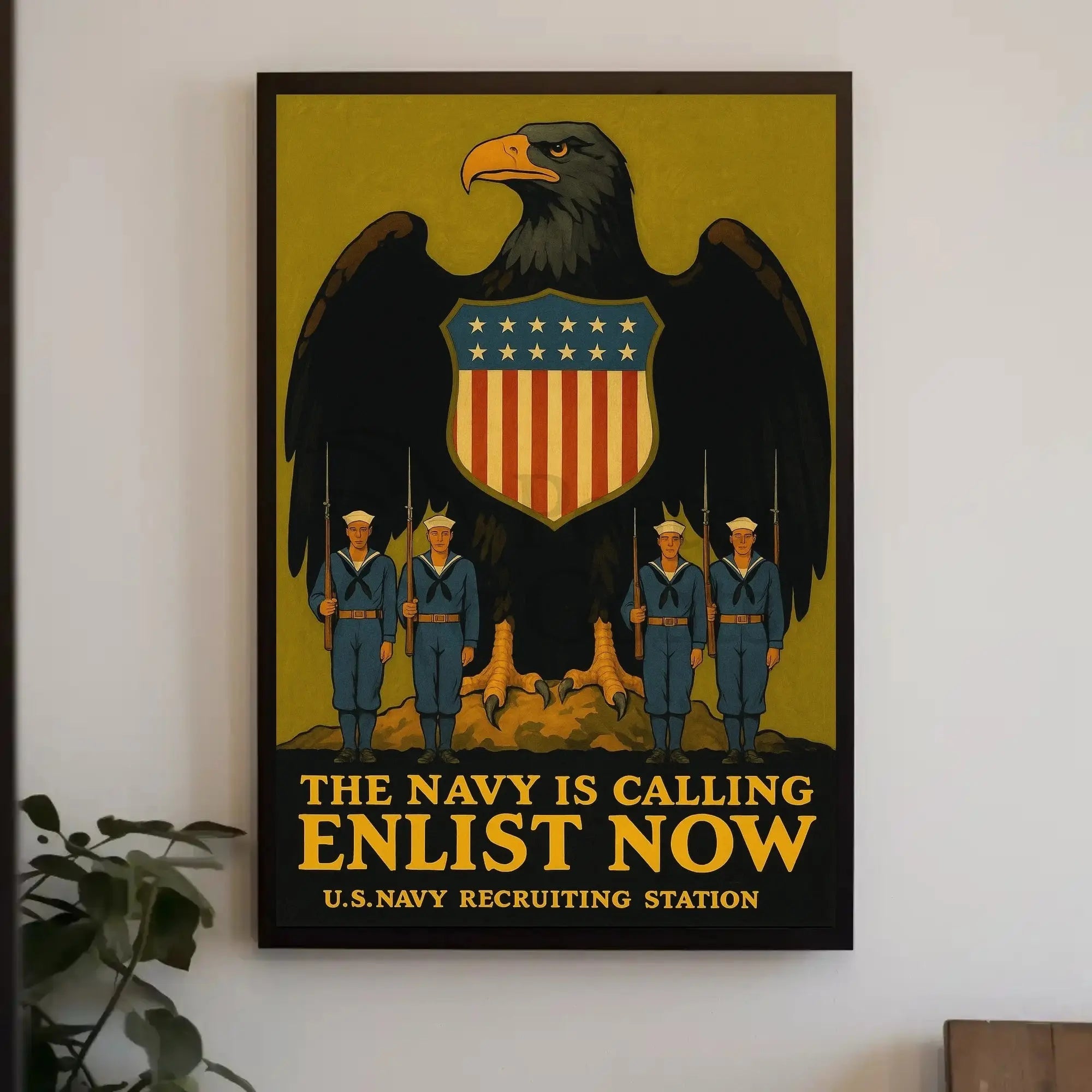 The Navy Is Calling Enlist Now Military Recruitment Poster PosterGoat