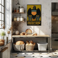 The Navy Is Calling Enlist Now Military Recruitment Poster PosterGoat