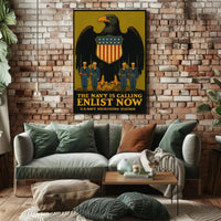 The Navy Is Calling Enlist Now Military Recruitment Poster PosterGoat