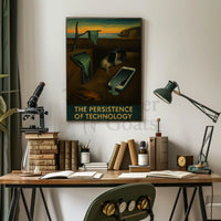 The Persistence of Technology Surrealist Artistic Poster PosterGoat