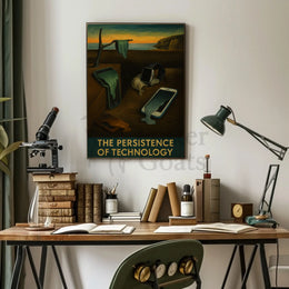 The Persistence of Technology Surrealist Artistic Poster PosterGoat
