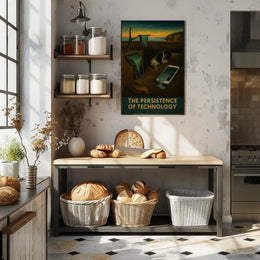 The Persistence of Technology Surrealist Artistic Poster PosterGoat