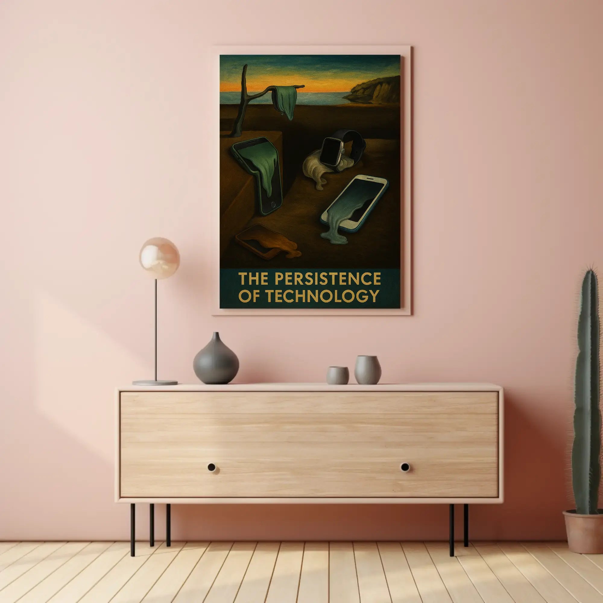 The Persistence of Technology Surrealist Artistic Poster PosterGoat