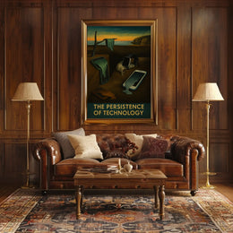 The Persistence of Technology Surrealist Artistic Poster PosterGoat