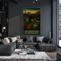 The Persistence of Technology Surrealist Artistic Poster PosterGoat