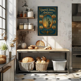 The United States of America Iconic Landmarks Poster PosterGoat