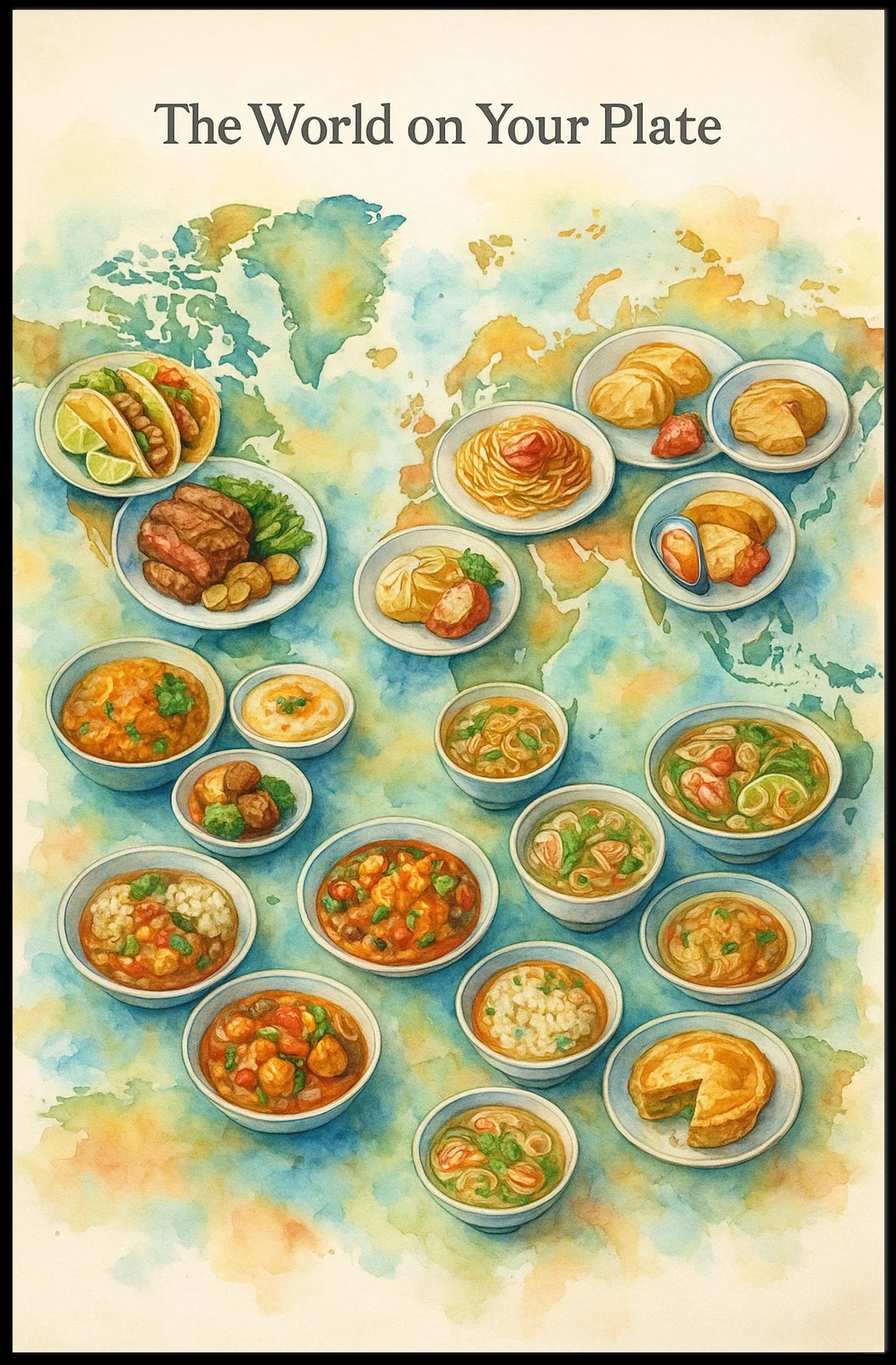The World on Your Plate Cultural Poster PosterGoat