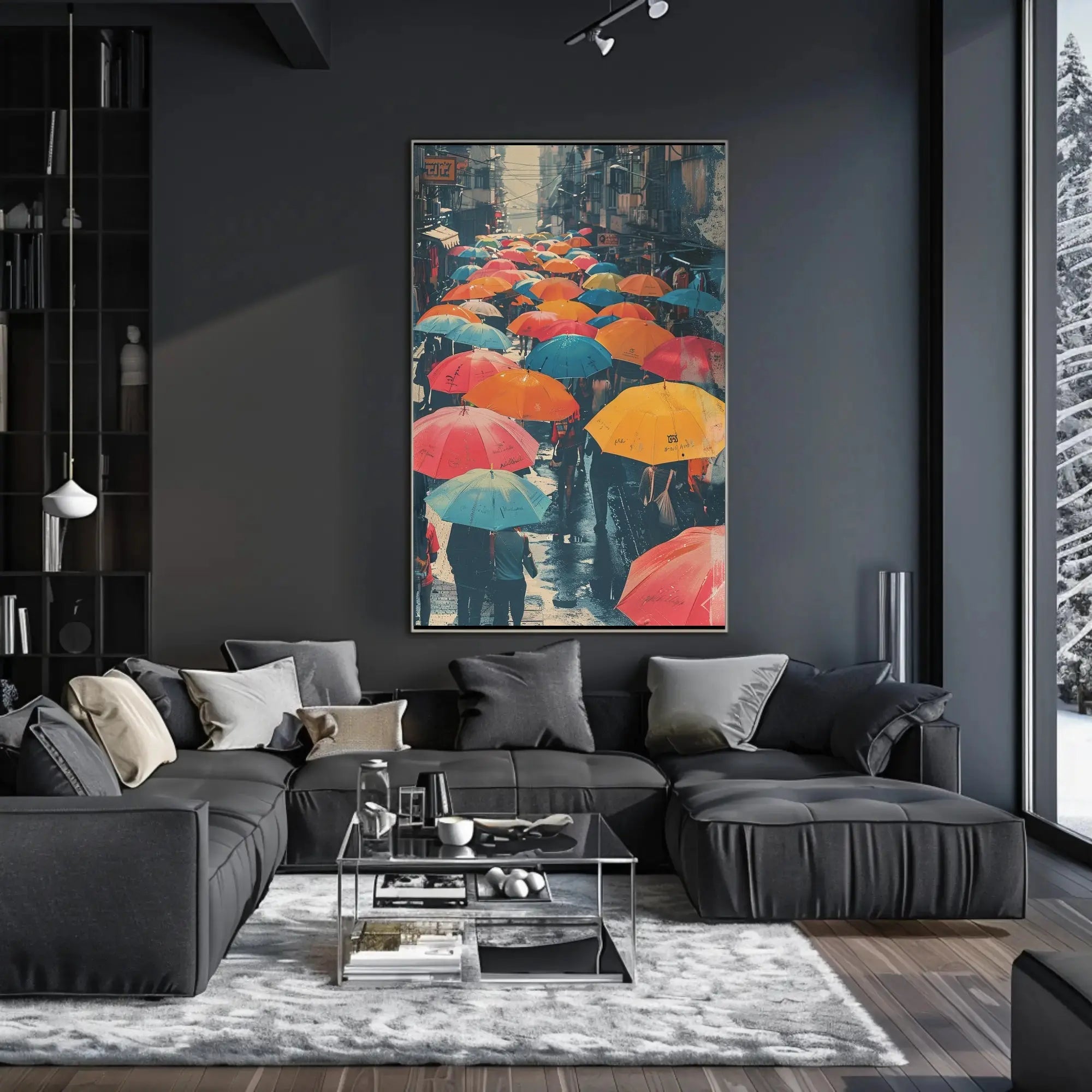 The poster depicts a bustling street scene, likely in an urban setting. The Travel Poster PosterGoat