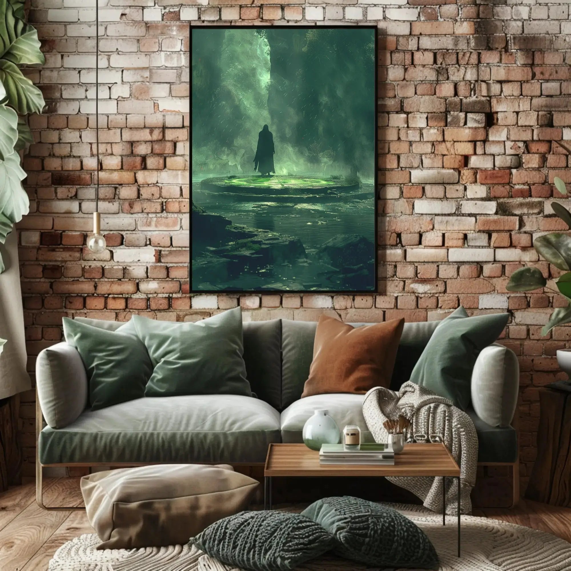 The poster depicts a mysterious and atmospheric scene. Here's a breakdown based on Travel Poster PosterGoat