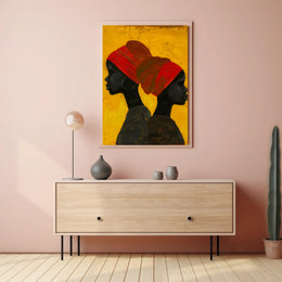 The poster features a striking and artistic illustration of two profiles of individuals Travel Poster PosterGoat