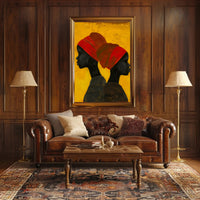 The poster features a striking and artistic illustration of two profiles of individuals Travel Poster PosterGoat