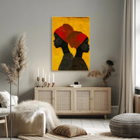The poster features a striking and artistic illustration of two profiles of individuals Travel Poster PosterGoat