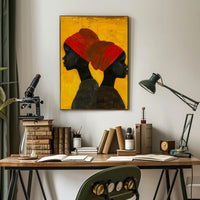 The poster features a striking and artistic illustration of two profiles of individuals Travel Poster PosterGoat