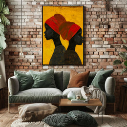 The poster features a striking and artistic illustration of two profiles of individuals Travel Poster PosterGoat