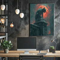 The poster presents a dramatic, Gothic scene with a focus on a gargoyle-like Travel Poster PosterGoat