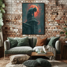 The poster presents a dramatic, Gothic scene with a focus on a gargoyle-like Travel Poster PosterGoat