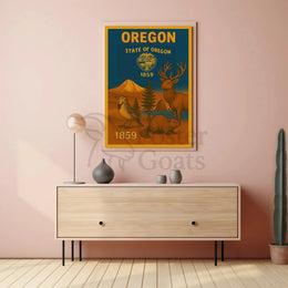 The poster showcases themes related to the state of Oregon. Here are the Travel Poster PosterGoat