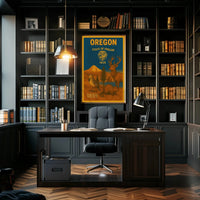 The poster showcases themes related to the state of Oregon. Here are the Travel Poster PosterGoat