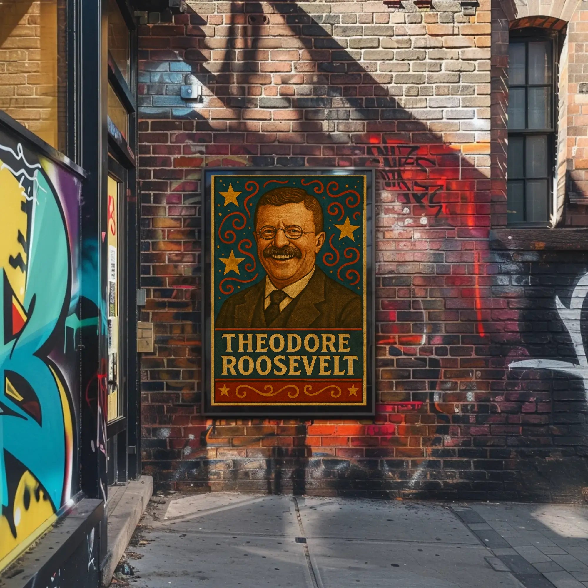 Theodore Roosevelt Patriotic Vintage Historical Presidential Poster PosterGoat