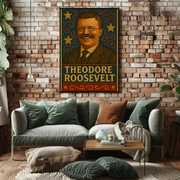 Theodore Roosevelt Patriotic Vintage Historical Presidential Poster PosterGoat