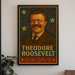 Theodore Roosevelt Patriotic Vintage Historical Presidential Poster PosterGoat