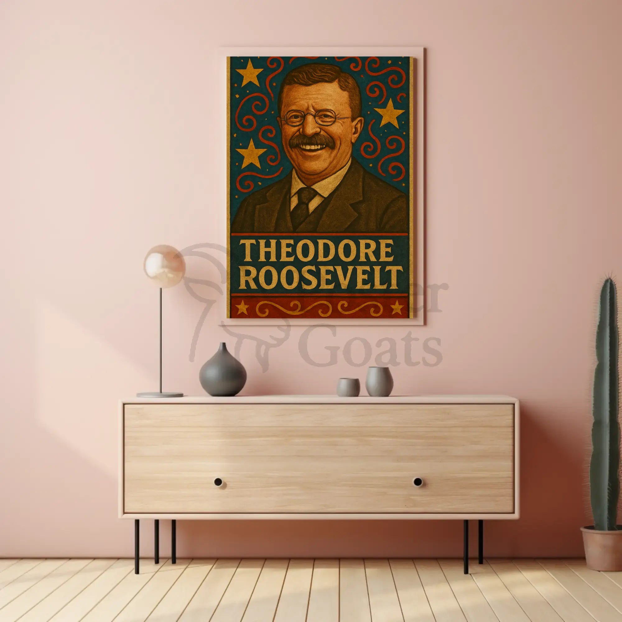 Theodore Roosevelt Patriotic Vintage Historical Presidential Poster PosterGoat