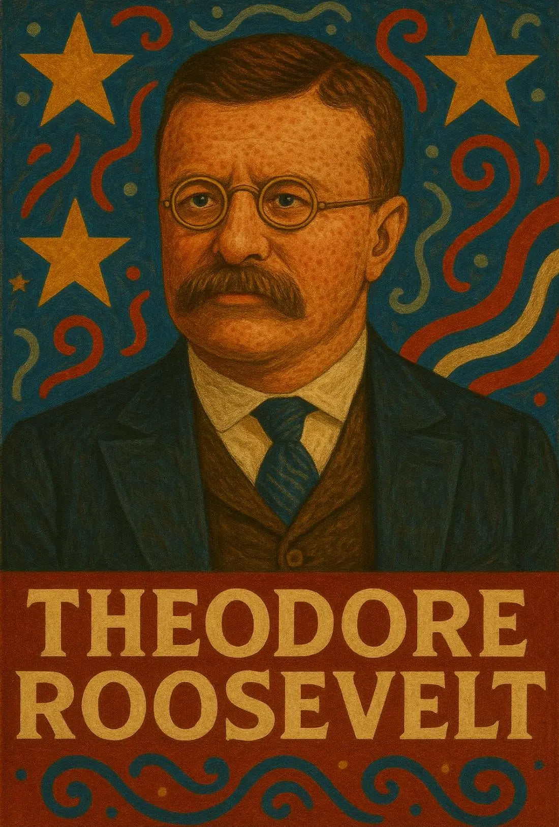 Theodore Roosevelt Vintage Patriotic Historical or Presidential Poster PosterGoat