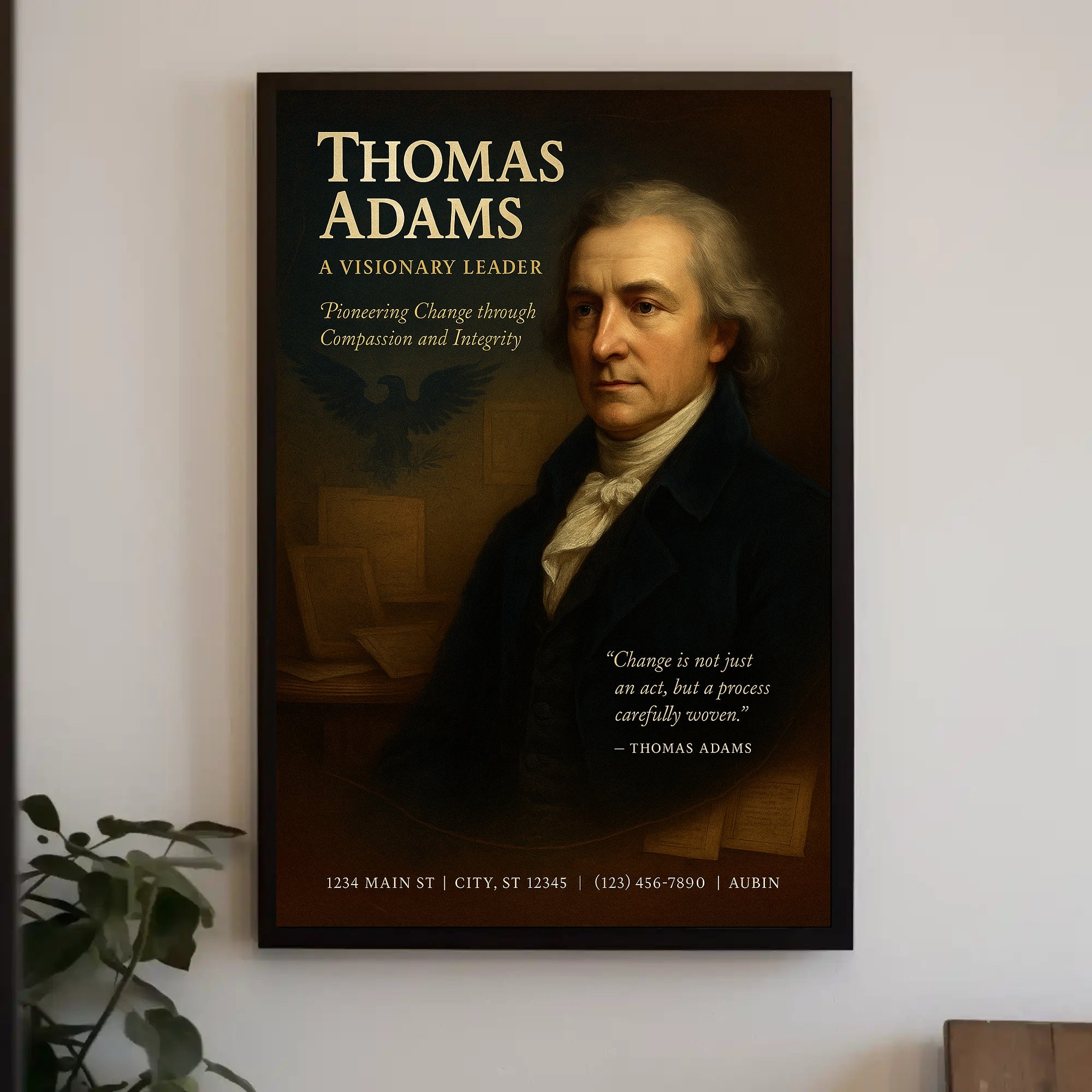 Thomas Adams A Visionary Leader Poster PosterGoat