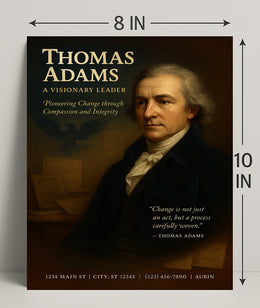 Thomas Adams A Visionary Leader Poster PosterGoat