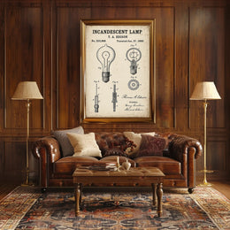 Thomas Edison's Iconic Light Bulb Patent Historical Poster PosterGoat