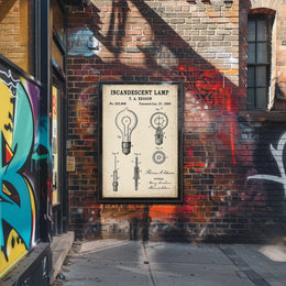 Thomas Edison's Iconic Light Bulb Patent Historical Poster PosterGoat