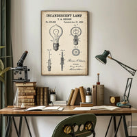 Thomas Edison's Iconic Light Bulb Patent Historical Poster PosterGoat
