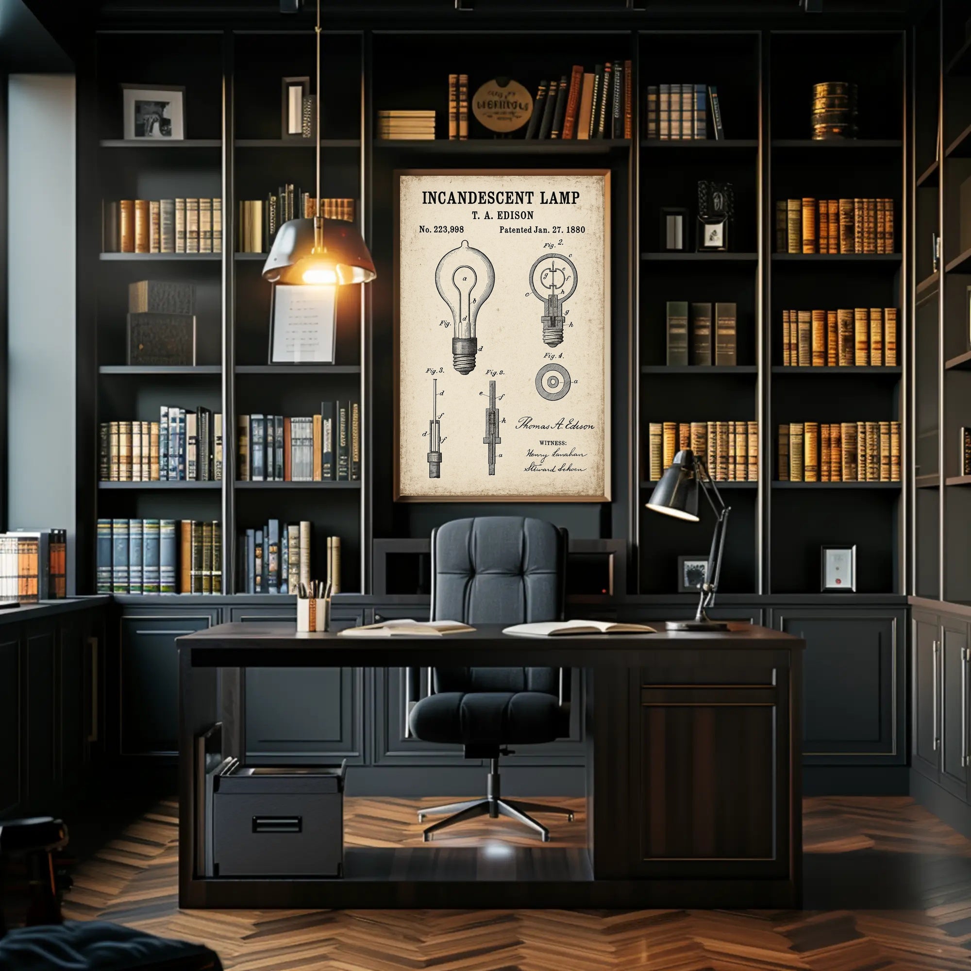 Thomas Edison's Iconic Light Bulb Patent Historical Poster PosterGoat