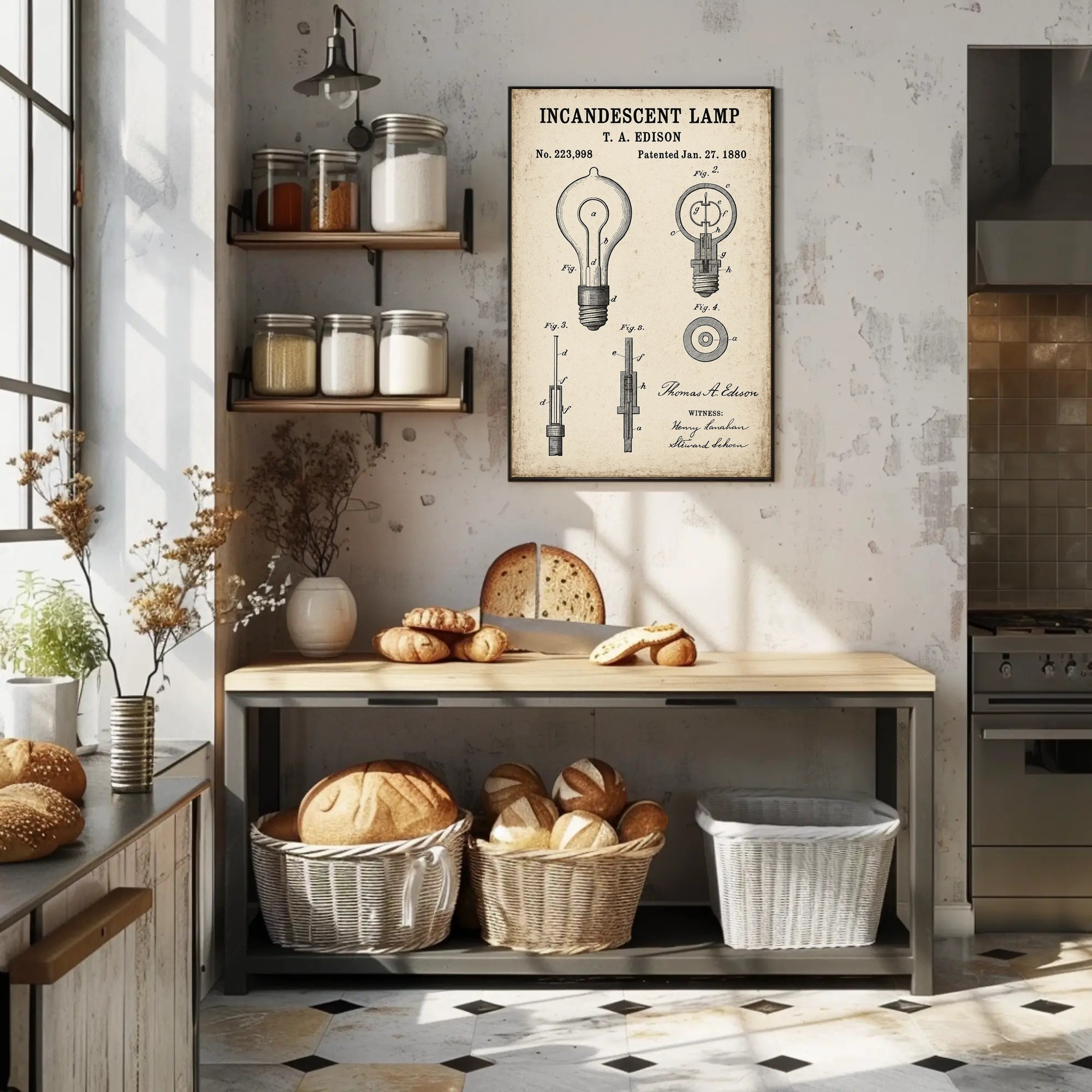 Thomas Edison's Iconic Light Bulb Patent Historical Poster PosterGoat