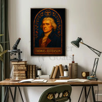 Thomas Jefferson 18th Century Dignitary Portrait Historical Poster PosterGoat