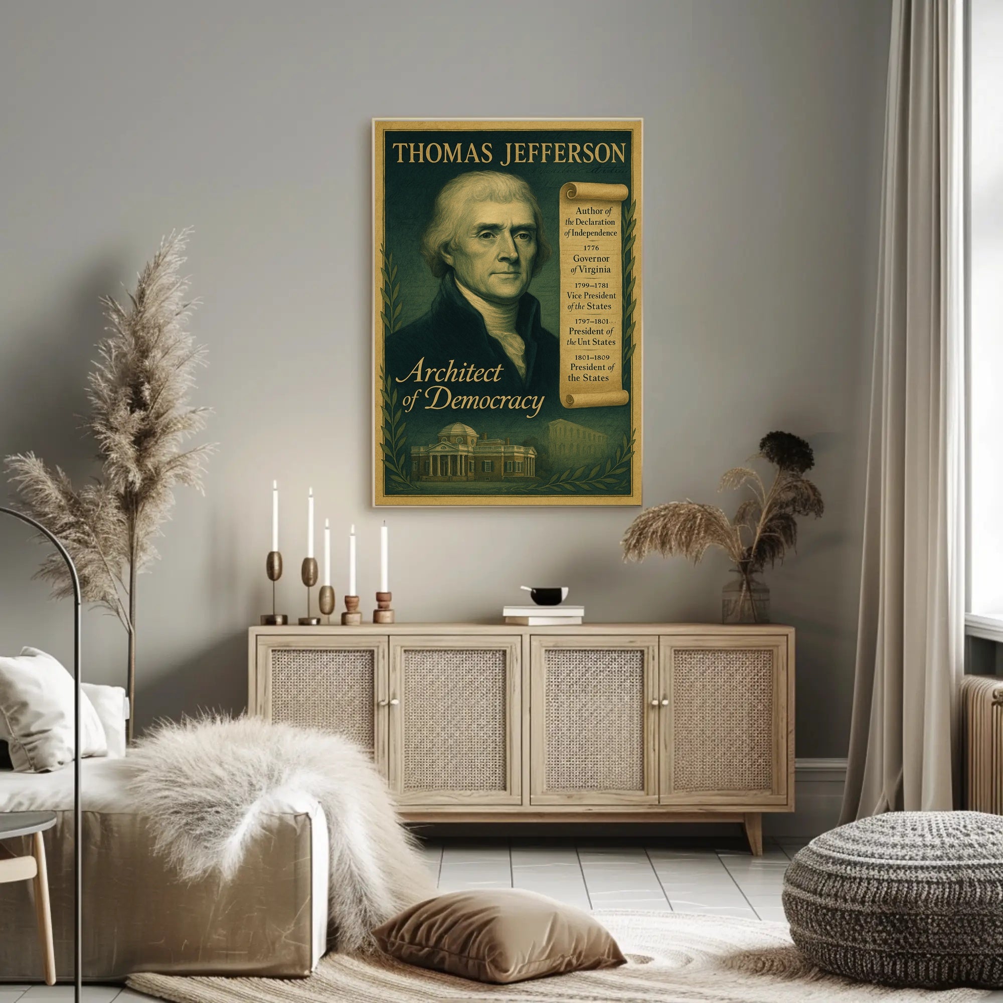 Thomas Jefferson Architect of Democracy Poster PosterGoat