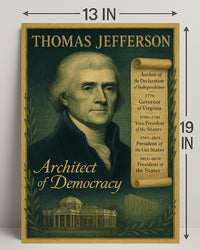 Thomas Jefferson Architect of Democracy Poster PosterGoat