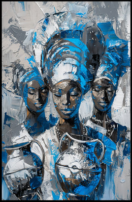 Three Women with Headwraps in Heritage Cultural Poster PosterGoat