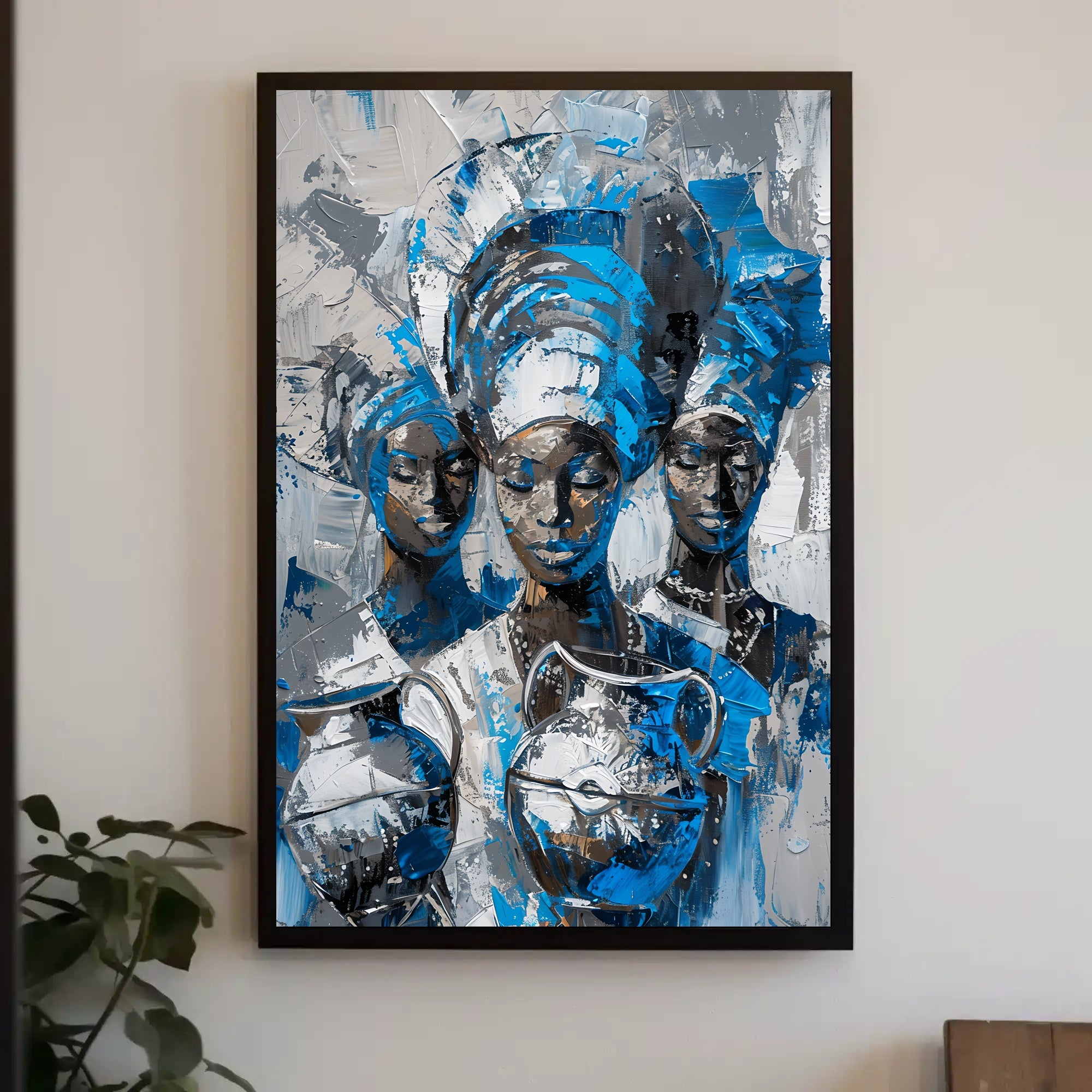 Three Women with Headwraps in Heritage Cultural Poster PosterGoat