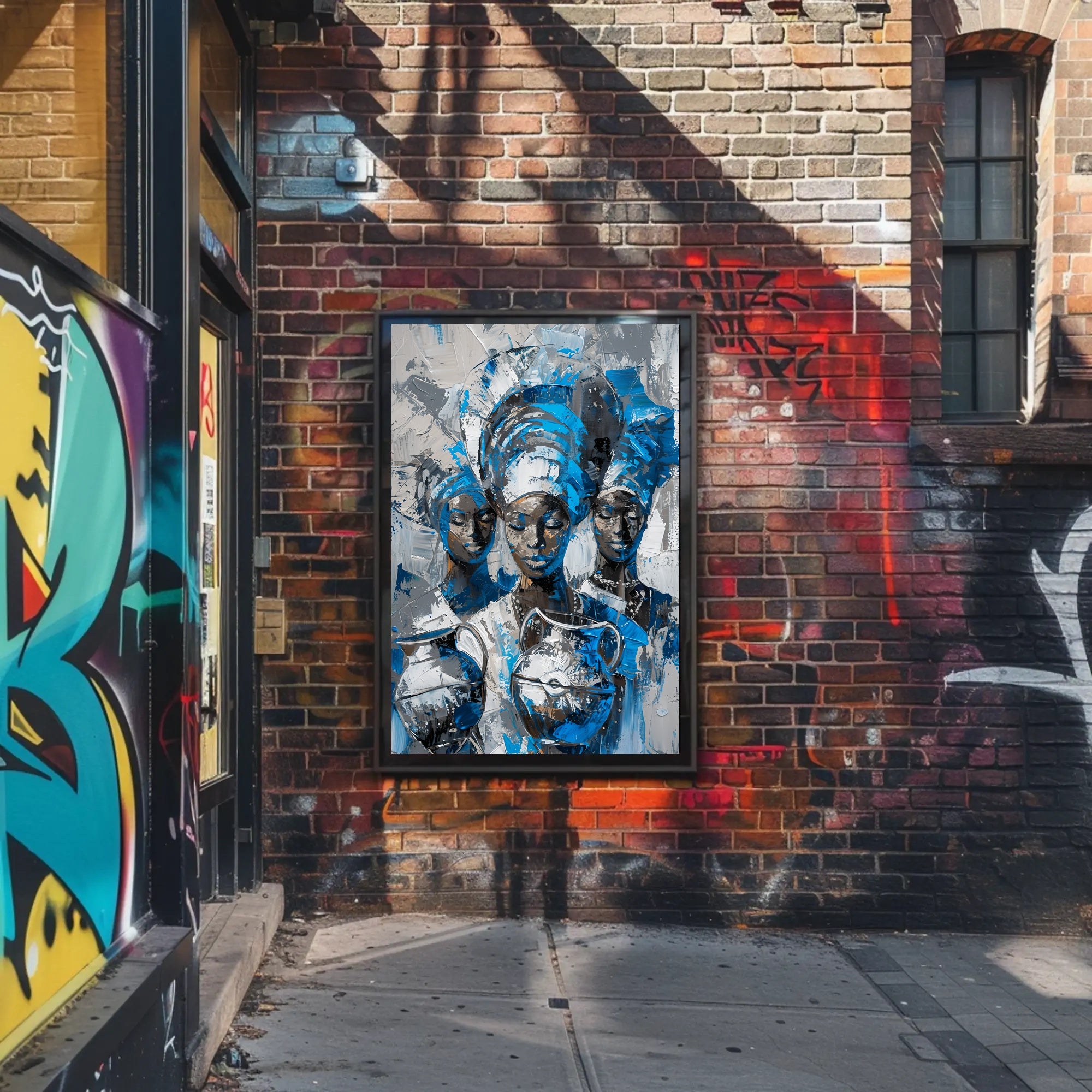 Three Women with Headwraps in Heritage Cultural Poster PosterGoat