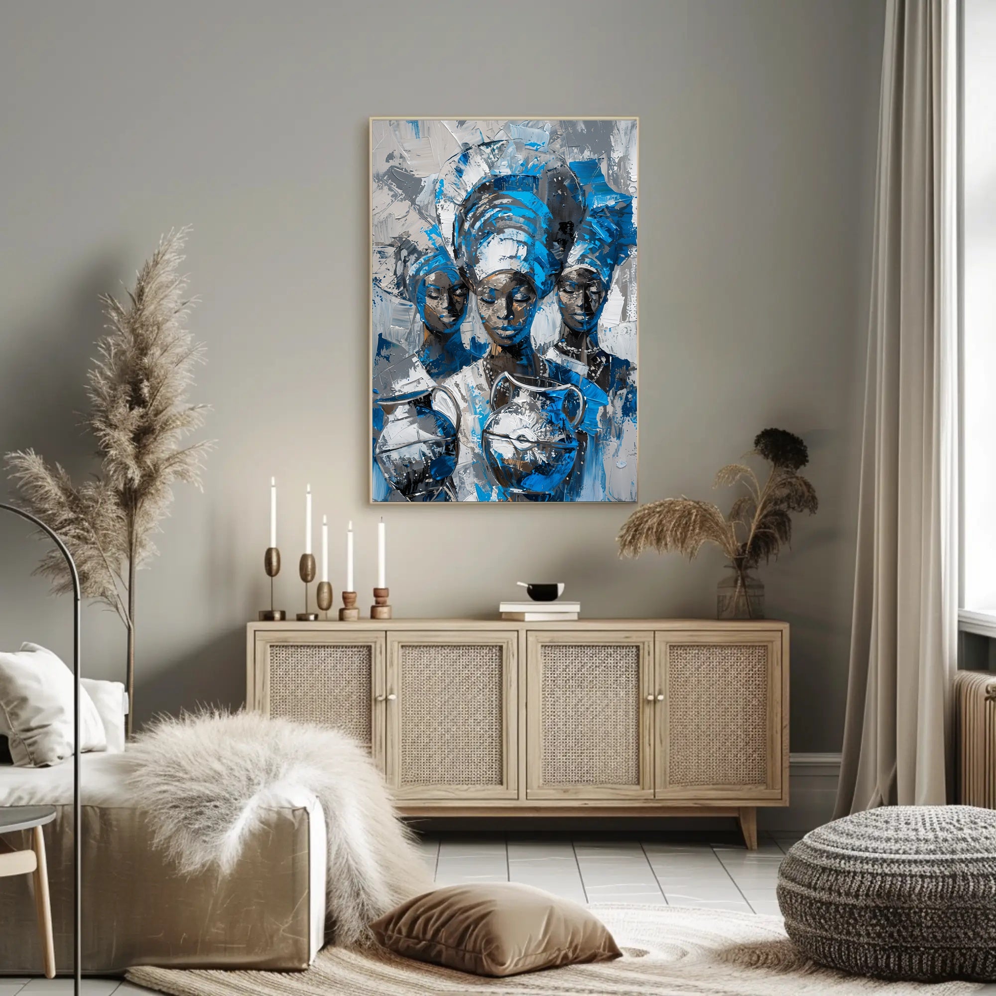 Three Women with Headwraps in Heritage Cultural Poster PosterGoat